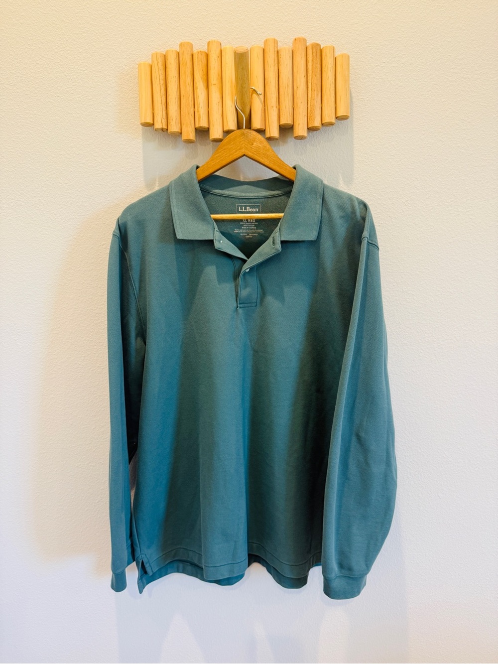 L.L. Bean Men's Long-Sleeve Polo - Teal